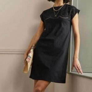 Boden• Black Cutwork Jersey T Shirt Dress. Sz 8R